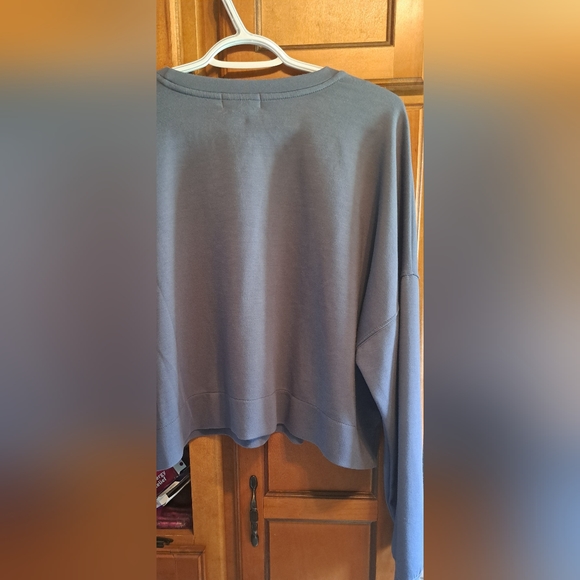 Anthropologie's "If It Were Me" Soft Sweatshirt Thumb Holes Modal Blend XL Crop - Picture 2 of 7
